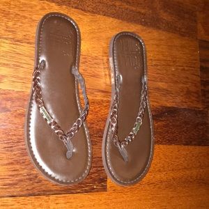 Brown Hollister Flip Flops